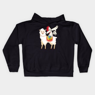 Dabbing Turkey riding Llama Kids Hoodie